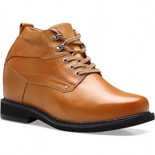 أحذية الارتفاع زيادة أحذية كعب مخفي أحذية العمل براون الرجال تال أحذية 13 سم