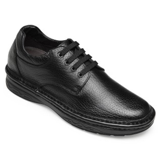 ارتفاع شاماريبا أحذية الارتفاع للرجال أحذية جلدية سوداء الأعمال للحصول على 7 سم أطول