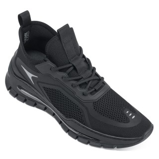 أحذية لزيادة الطول - أحذية رياضية مصعد - أحذية رياضية سوداء متماسكة 6 سم