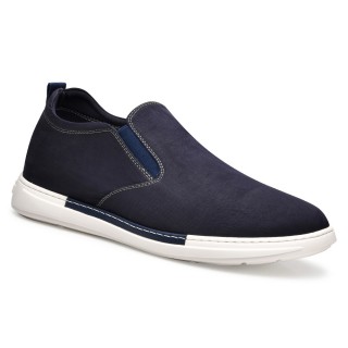 حذاء سهل الارتداء عصري أزرق داكن بارتفاع أحذية للرجال 6 سم