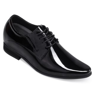 Chamaripa أحذية عالية الكعب للرجال أحذية مصعد أسود سهرة براءات جلد الرجال اللباس أحذية 8 سم