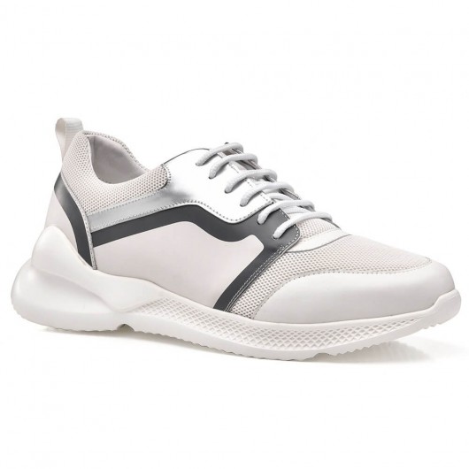 CHAMARIPA scarpe rialzate scarpe con rialzo interno scarpe da ginnastica con tacco interno sneaker bianca 7CM