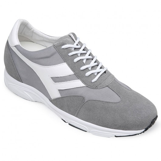 Chamaripa scarpe sportive con rialzo interno grigio sneakers rialzate scarpe per essere piu alto 8 CM