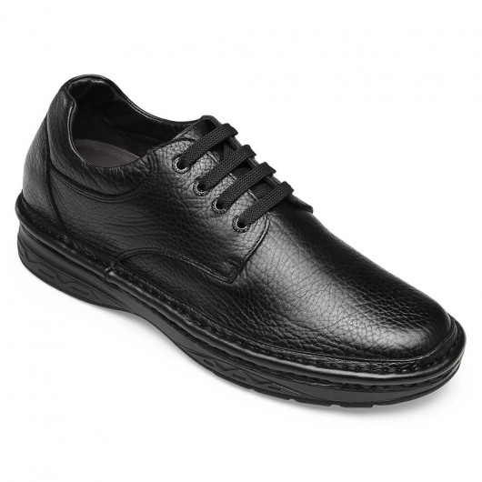 Chamaripa scarpe con rialzo interno scarpe rialzate uomo scarpe stringate in pelle nero 7CM