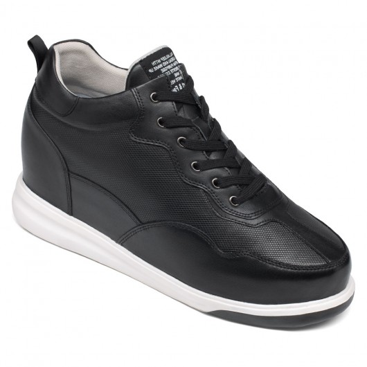 scarpe con rialzo interno uomo - scarpe rialzate uomo - sneakers con tacco interno nero 11CM