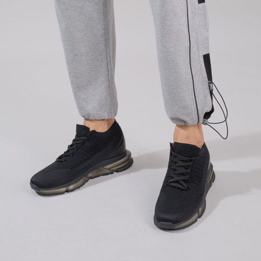 CHAMARIPA scarpe uomo con rialzo - sneakers con rialzo interno - scarpe da ginnastica rialzate nero 7 CM