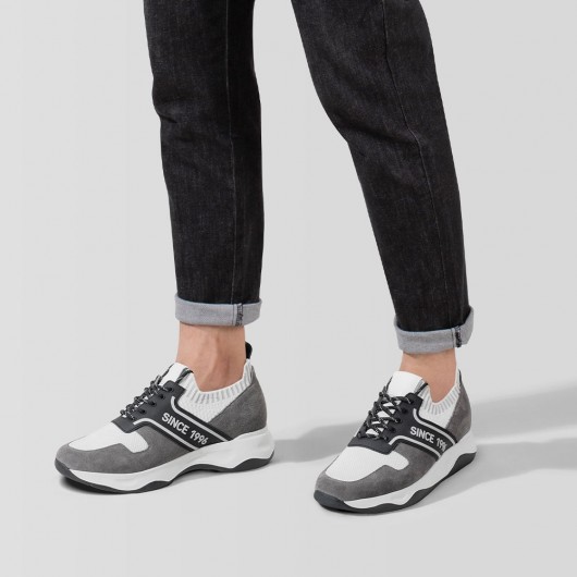 scarpe rialzate - scarpe da ginnastica con tacco interno - Sneakers in tessuto lavorato a maglia 8 CM più alto
