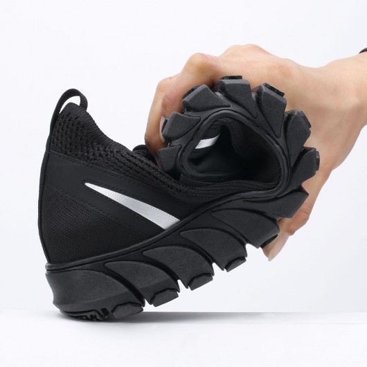 scarpe da ginnastica con rialzo interno - sneakers rialzo interno - Sneakers in rete nera 6CM
