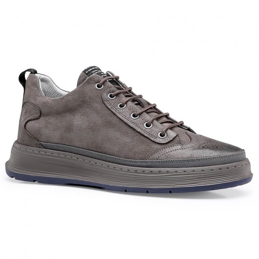 Chamaripa scarpe rialzate per uomo sneakers con tacco interno aumentare statura grigio 6 CM