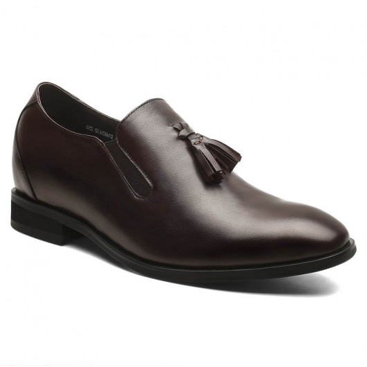 Chamjaripa scarpe con tacco interno scarpe classiche uomo marroni scarpe con tacco da uomo 7CM