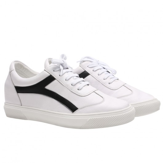 CHAMARIPA scarpe con rialzo interno scarpe da ginnastica con tacco interno casual bianche sneakers rialzate 7CM