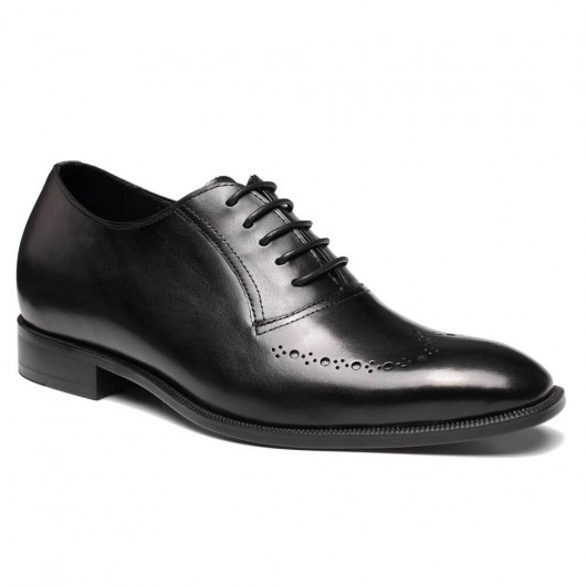 scarpe artigianali con rialzo scarpe uomo tacco alto scarpe rialzo interno uomo nero 7CM