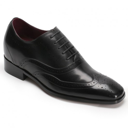 Chamaripa scarpe con rialzo interno scarpe per alzare statura scarpe rialzo uomo Oxford Brogue Nero 7 CM