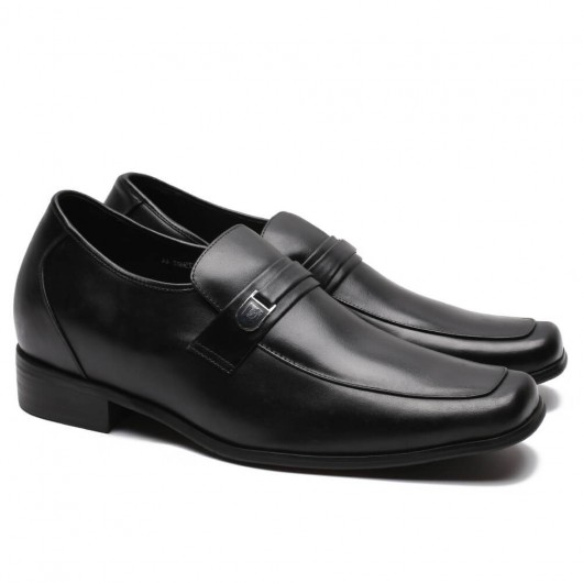 CHAMARIPA scarpe con rialzo interno uomo scarpe mocassini in pelle nero scarpe rialzate 7CM
