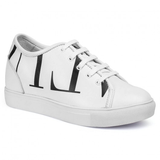 Chamaripa sneakers tacco interno scarpe da ginnastica bianche donna suole per scarpe rialzate 7 CM