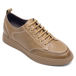Chamaripa scarpe con rialzo interno uomo marrone sneakers tacco interno marrone sneakers rialzate 5 CM