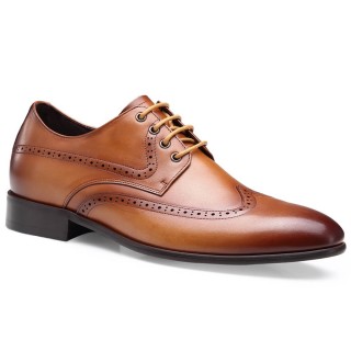 Chamaripa scarpe con rialzo interno eleganti scarpe rialzate all'interno business scarpe marroni scarpe per alzare statura 5 CM