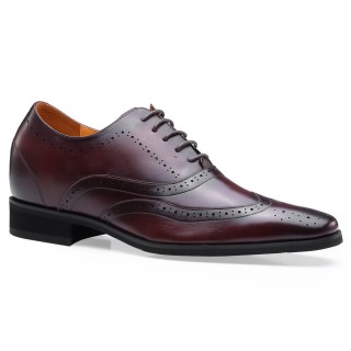 Chamaripa scarpe rialzate scarpe con rialzo scarpe eleganti stringate uomo Wingtip Oxford Marrone 7 CM