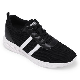 Chamaripa scarpe con rialzo scarpe eleganti con tacco interno nero sneakers aumento altezza 6 CM