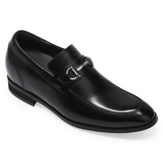Chamaripa scarpe con rialzo mocassini rialzate scarpe con tacco interno mocassini uomo eleganti nero 7 CM