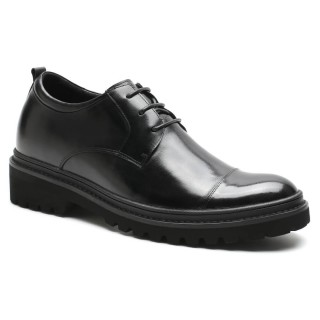 scarpe uomo per aumentare altezza - scarpe con rialzo interno - scarpe rialzate stringate uomo nero 9 CM