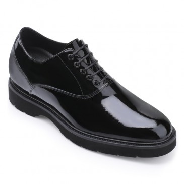 CHAMARIPA scarpe con rialzo interno - scarpe rialzate per uomo - scarpe da smoking in vernice nero 8 CM