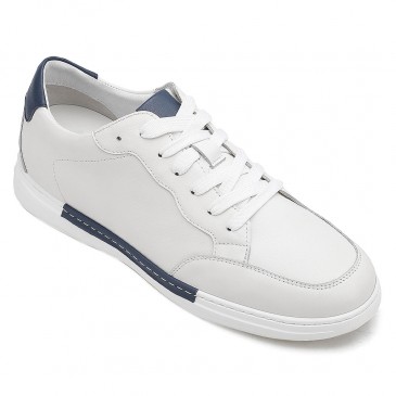 sneakers con rialzo interno - scarpe rialzanti uomo - scarpe casual bianche per sembrare più alto 5 CM