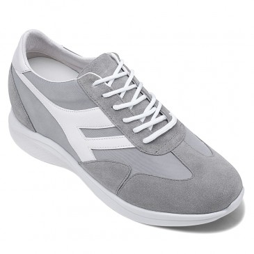 Chamaripa scarpe sportive con rialzo interno grigio sneakers rialzate scarpe per essere piu alto 8 CM