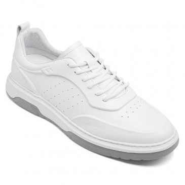 sneakers rialzo interno - scarpe da ginnastica con rialzo interno - sneakers basse bianche da uomo casual 6 CM