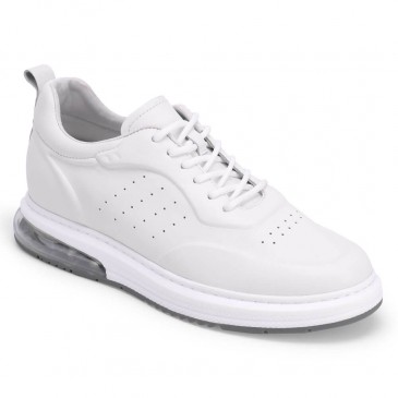 CHAMARIPA sneakers con tacco interno - scarpe con rialzo interno uomo- scarpe casual bianche 7CM
