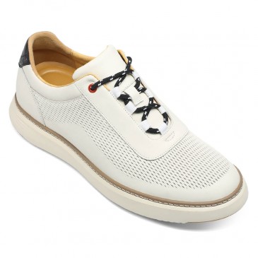 scarpe con rialzo alto - scarpe per aumentare l'altezza da uomo - sneakers casual beige 6 CM