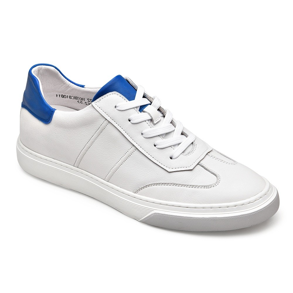 Chamaripa Casual Tall Men Shoes White Leather Height Increasing Sneakers 6cm 2 36 Inches H01hc