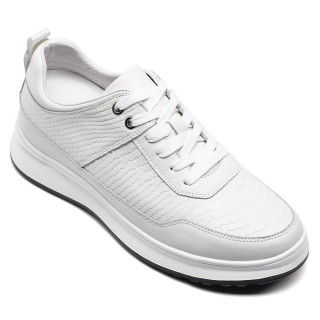 White Hidden Heel Sneakers Shoes